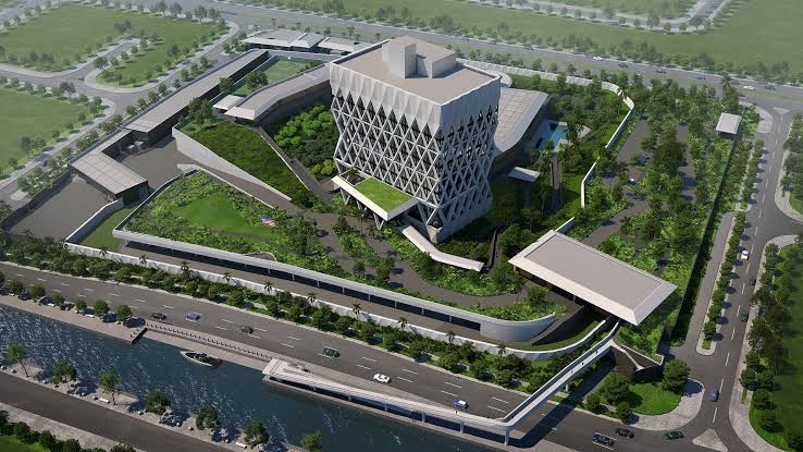 The $611M U.S. Consulate under construction at Eko Atlantic, Lagos.